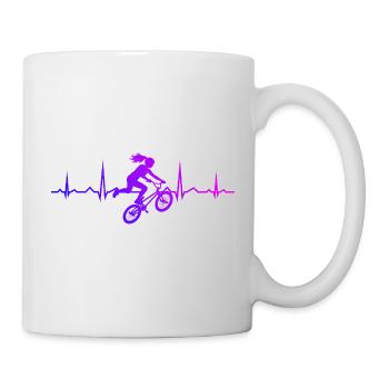 Idée cadeau pour le cycliste de BMX avec BMX freestyle - Mug blanc - blanc - Droite