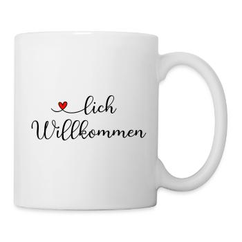 Herzlich Willkommen - Tasse - Weiß - Rechts