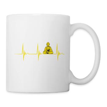 Zen-Buddha-Herzschlag-Linie - Tasse - Weiß - Rechts