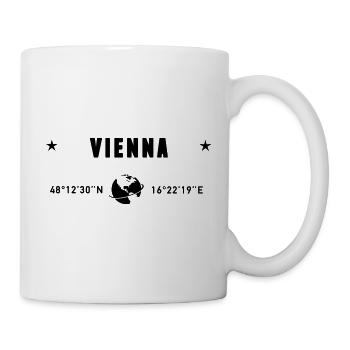 Wien, Österreich Koordinaten Planet Erde - Tasse - Weiß - Rechts