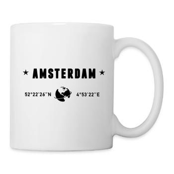 Amsterdam Netherlands Coordinates Gps Globe - Mug - white - Right