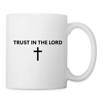 Trust in the Lord, minimalist faith, J - Mug - white - Right