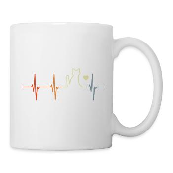 Mon cœur bat pour les chats - Mug blanc - blanc - Droite
