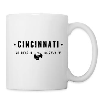 Cincinnati Ohio Coordinates Gps Globe - Mug - white - Right