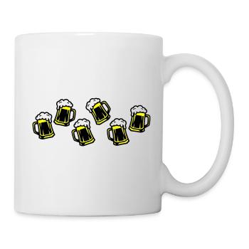 Bière, Bière, Verre de bière, Tasse de bière - Mug blanc - blanc - Droite