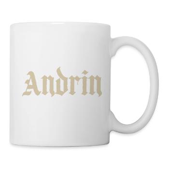 Andrin Gothic Schriftprint - Tasse - Weiß - Rechts