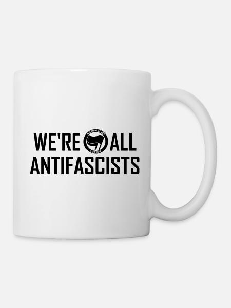 NOUS SOMMES TOUS ANTIFASCISTES Noirs - Mug blanc - blanc