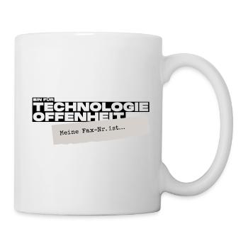 Bin für Technologieoffenheit – Meine Fax-Nr. ist… - Tasse - Weiß - Rechts