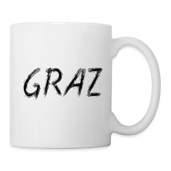 Graz Brush Street Art Noir - Mug blanc - blanc - Droite