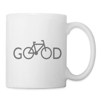Roue de vélo qui dit cadeau - Mug blanc - blanc - Droite