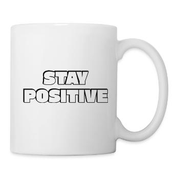 Restez positifs Typographie en gras - Mug blanc - blanc - Droite
