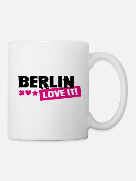 Berlin Love It Pink Stamp - Tasse - Weiß