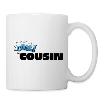 Schriftzug Cool Cousin für den coolen Cousin - Tasse - Weiß - Rechts