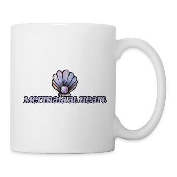 Meerjungfrau im Herzen Muschel-Emblem - Tasse - Weiß - Rechts