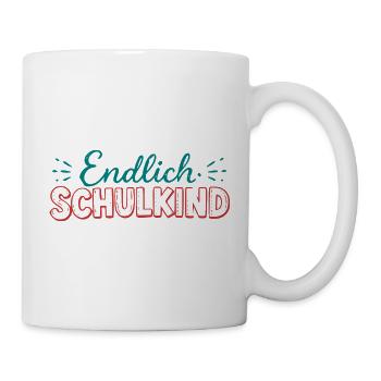 Endlich Schulkind Schulstart - Tasse - Weiß - Rechts