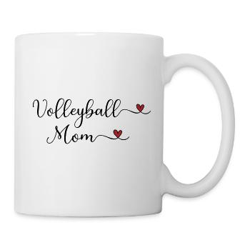Niedliche Volleyball-Mama-Typografie mit Herz - Tasse - Weiß - Rechts