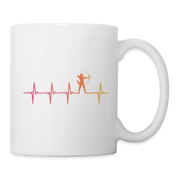 Bogenschießen Sonnenuntergang Herzschlag des Bogenschießens - Tasse - Weiß - Rechts