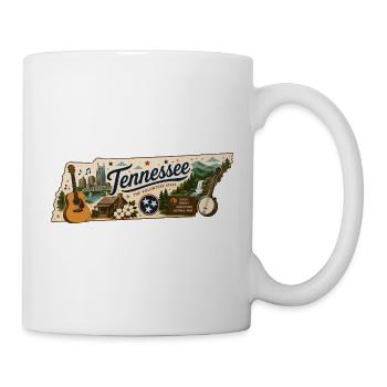 Tennessee Great Smoky Mountains Vintage-Aufkleber - Tasse - Weiß - Rechts