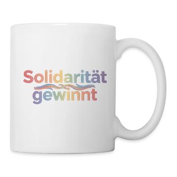 Solidarität Gewinnt Pastel Hoodie Demonstration - Tasse - Weiß - Rechts