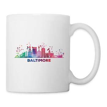 Baltimorean Watercolor Skyline Baltimore - Mug - white - Right