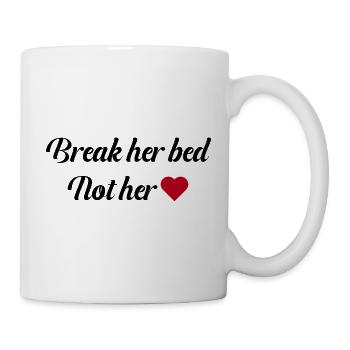 Cœur Rouge sur fond noir - Mug blanc - blanc - Droite