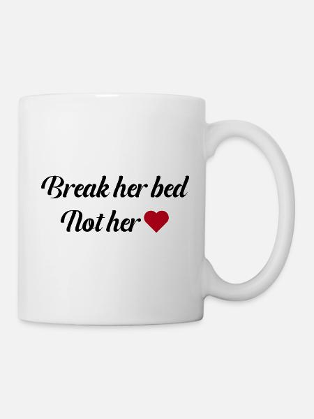 Cœur Rouge sur fond noir - Mug blanc - blanc