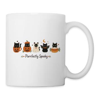 Katzen Halloween - Tasse - Weiß - Rechts
