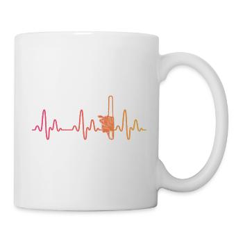Holzfäller Herzschlag Kettensäge - Tasse - Weiß - Rechts