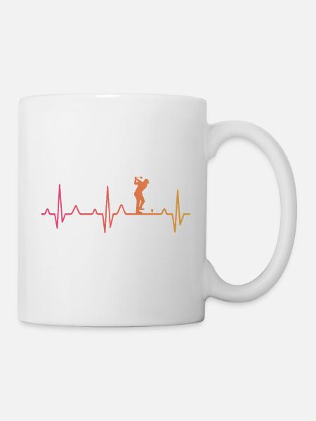 Golf Herzschlag Golfer Golfspieler - Tasse - Weiß