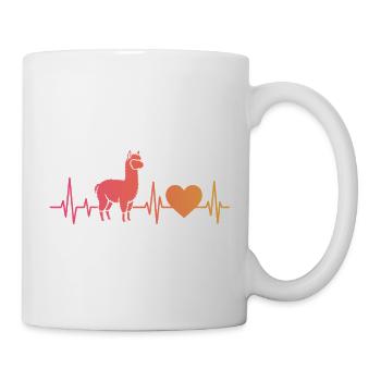 Alpaka Lama Herzschlag Alpaca - Tasse - Weiß - Rechts