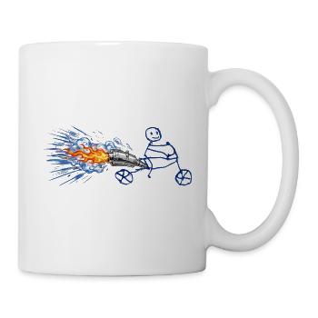 Funny Stickman Rocket Bike – Turbojet-Motor - Tasse - Weiß - Rechts