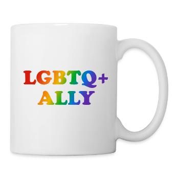 Proud Ally LGBTQ-Regenbogen - Tasse - Weiß - Rechts