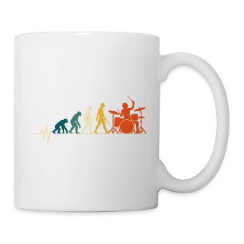 Schlagzeug Evolution – Drummer Herzschlag - Tasse - Weiß - Rechts