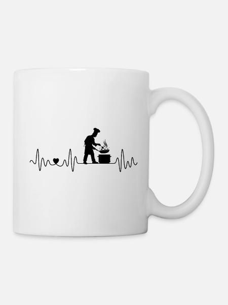 Koch Herzschlag Für Köche Köchinnen Und Chefs - Tasse - Weiß