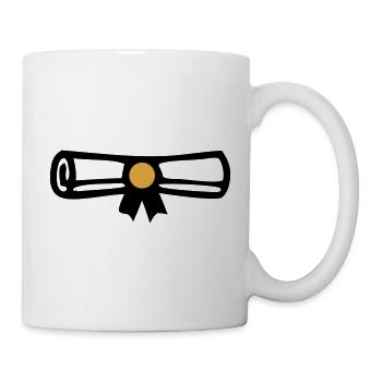 Abschluss Zeugnis Rolle Icon - Tasse - Weiß - Rechts