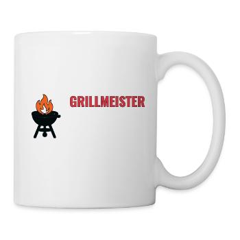 Grillmeister Icon Shirt – BBQ T-Shirt Geschenkidee - Tasse - Weiß - Rechts