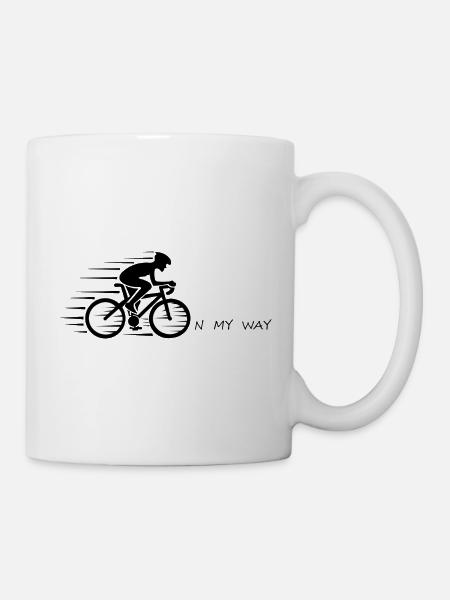 On My Way – Fahrrad T-Shirt für Radfahrer - Tasse - Weiß