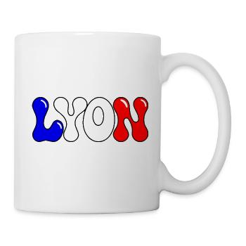Lyon Bunte Blöcke Frankreich - Tasse - Weiß - Rechts