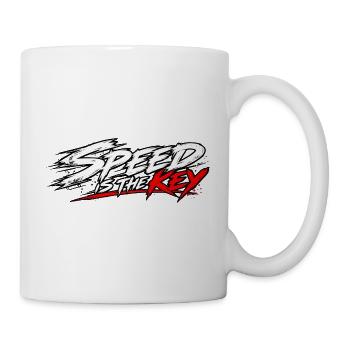 EK-Spruch: Speed is the key - Tasse - Weiß - Rechts