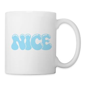 SCHÖNE blaue Blasentypografie - Tasse - Weiß - Rechts