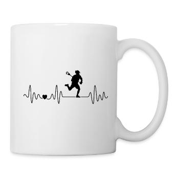 Lacrosse Herzschlag Für Lacrosse Spieler - Tasse - Weiß - Rechts