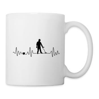 Metalldetektor Herzschlag Für Sondler Schatzjäger - Tasse - Weiß - Rechts