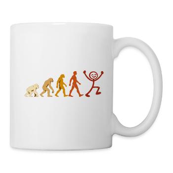 Evolution Mensch Freude Retro Design - Tasse - Weiß - Rechts