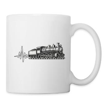 Dampflok Herzschlag Eisenbahn Leidenschaft - Tasse - Weiß - Rechts