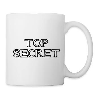TOP SECRET Schriftzug handgezeichnet - Tasse - Weiß - Rechts
