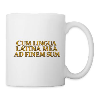 Lateinische Goldschrift Aufdruck - Tasse - Weiß - Rechts