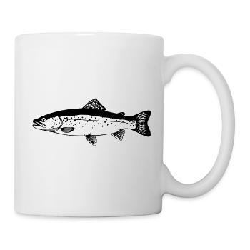 Forellen Angler Geschenk Idee Fliegenfischen - Tasse - Weiß - Rechts