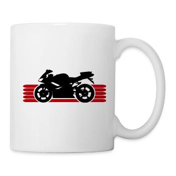 Motorrad fahren Motorradfahrer Motorradfahrerin - Tasse - Weiß - Rechts