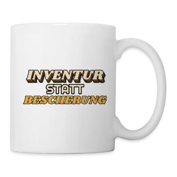 Inventur statt Bescherung - Lager Logistik - Tasse - Weiß - Rechts