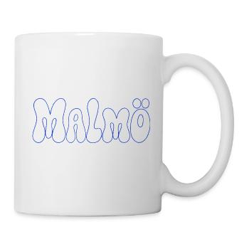 Malmö Weiße und Blaue Letterpress-Blase - Tasse - Weiß - Rechts